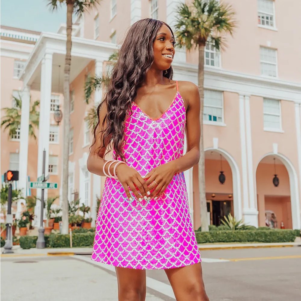 Pink Scallop Pattern dress